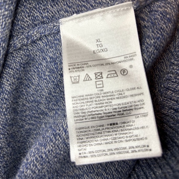 VGUC BANANA REPUBLIC BUTTON FRONT CARDIGAN, SIZE XL, BLUE MARLED COLOUR - Picture 9 of 9